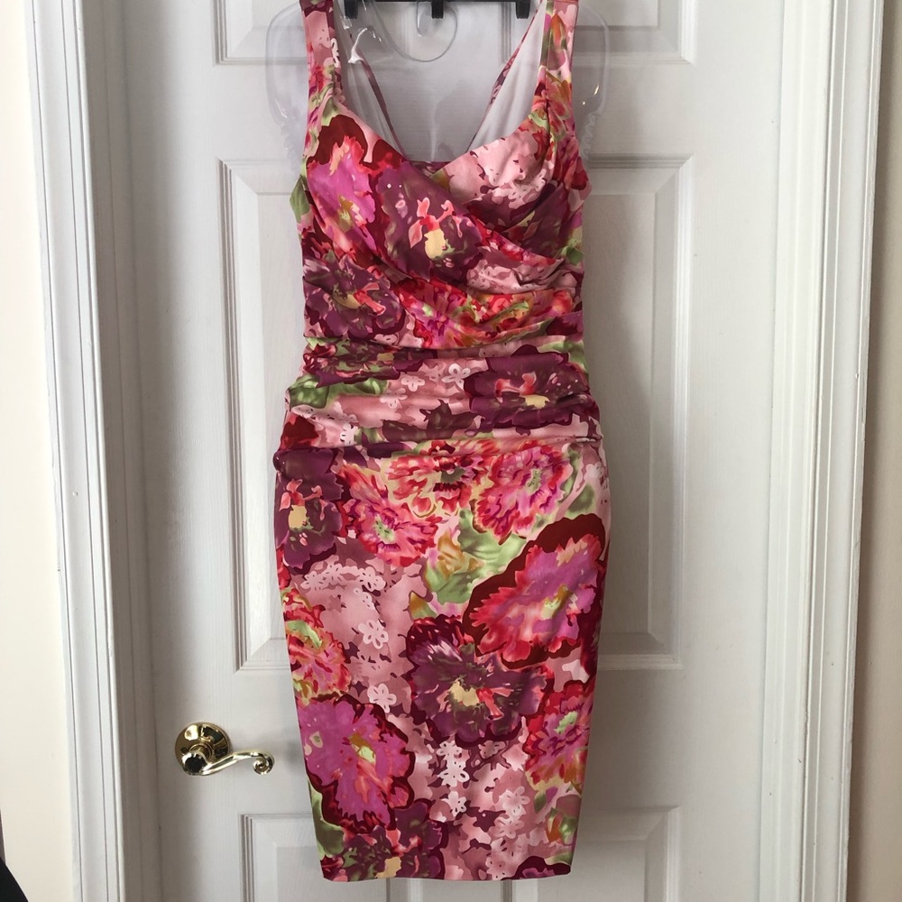 Ruched Floral Wiggle Dress